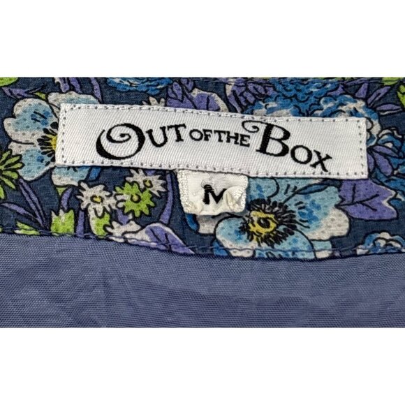 Out of the Box Floral Cap Sleeve Blouse M Lined Pleated Necklace Fairy Whimsical - Picture 7 of 8